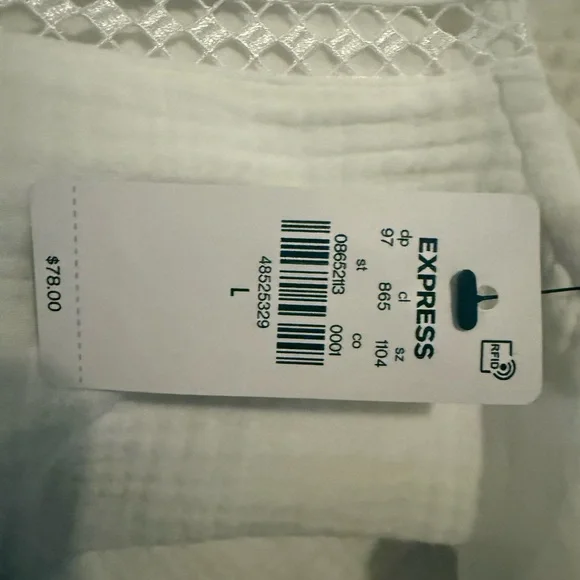 Express White Crewneck with Bell Sleeves - Picture 4 of 4